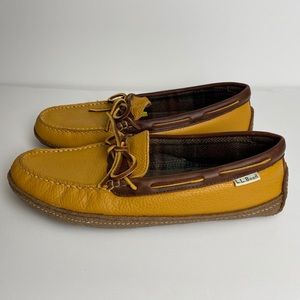 L. L. Bean Leather Hand-sewn Slippers Size 9M